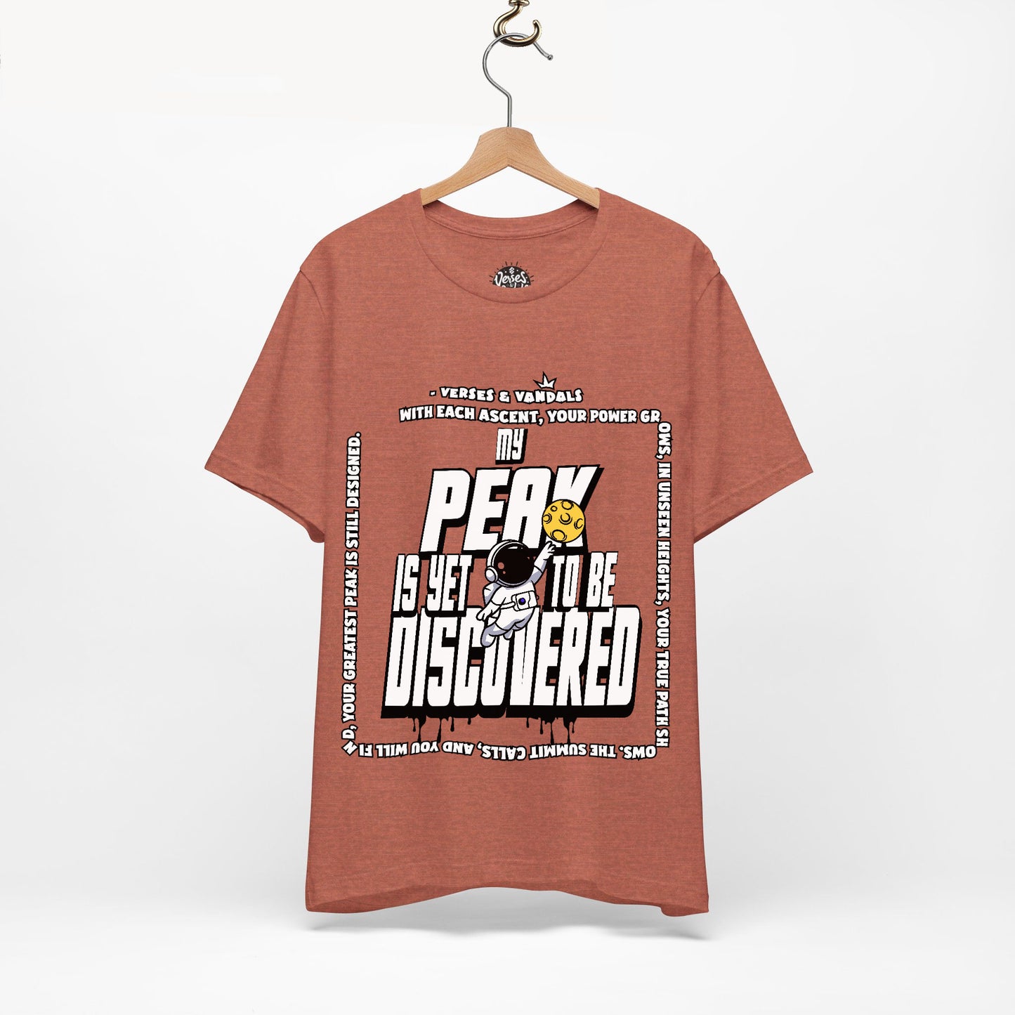 Inspirational T-Shirt | My Peak is Yet to be Discovered V2 Heather Clay