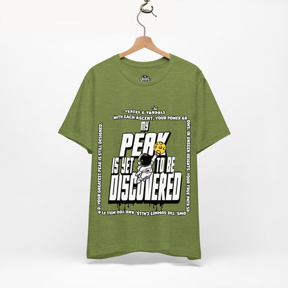 Inspirational T-Shirt | My Peak is Yet to be Discovered V2 Heather Green