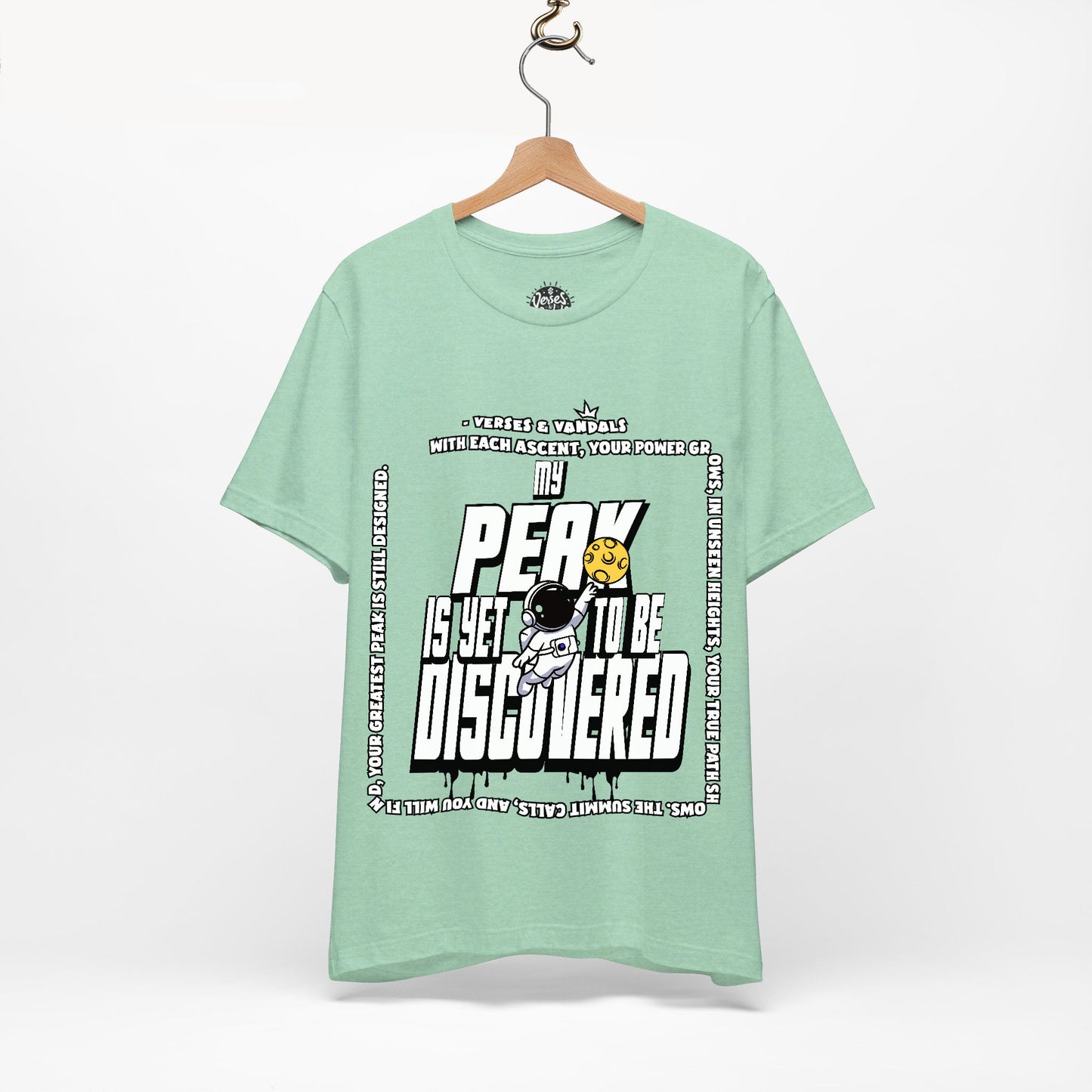 Inspirational T-Shirt | My Peak is Yet to be Discovered V2 Heather Mint