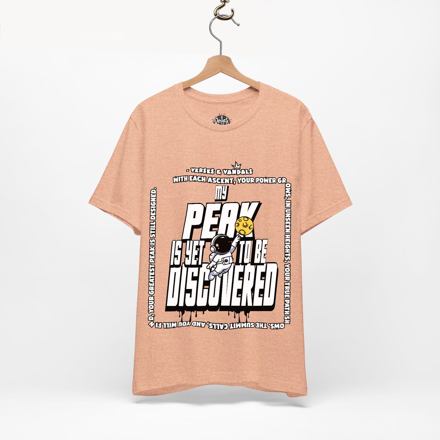 Inspirational T-Shirt | My Peak is Yet to be Discovered V2 Heather Peach