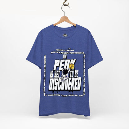 Inspirational T-Shirt | My Peak is Yet to be Discovered V2 Heather True Royal