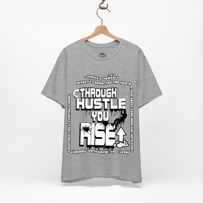 Inspirational T-Shirt | Through Hustle You Rise Athletic Heather