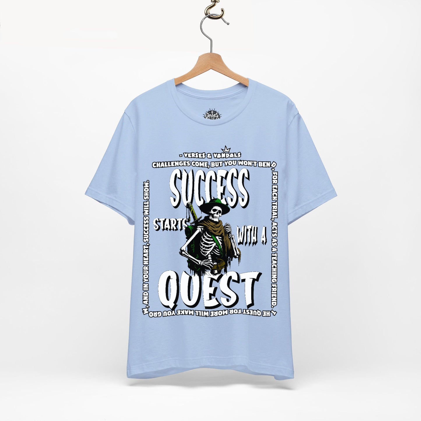 Inspirational T-Shirt | Success Starts with a Quest V2 Baby Blue