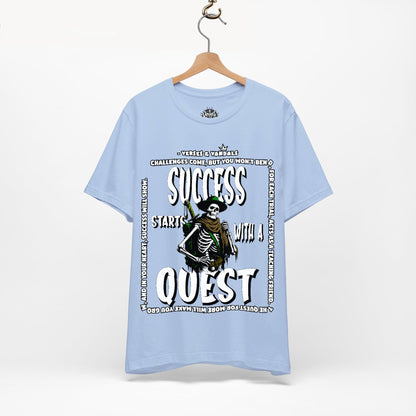 Inspirational T-Shirt | Success Starts with a Quest V2 Baby Blue