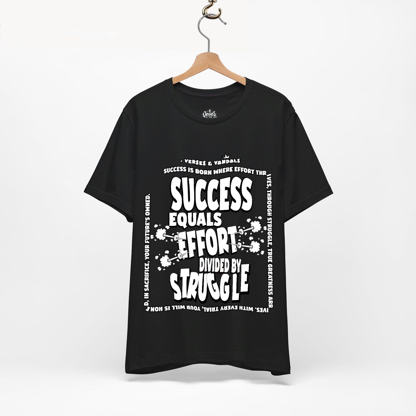 Inspirational T-Shirt | Success Equals Effort Divided by Struggle Black