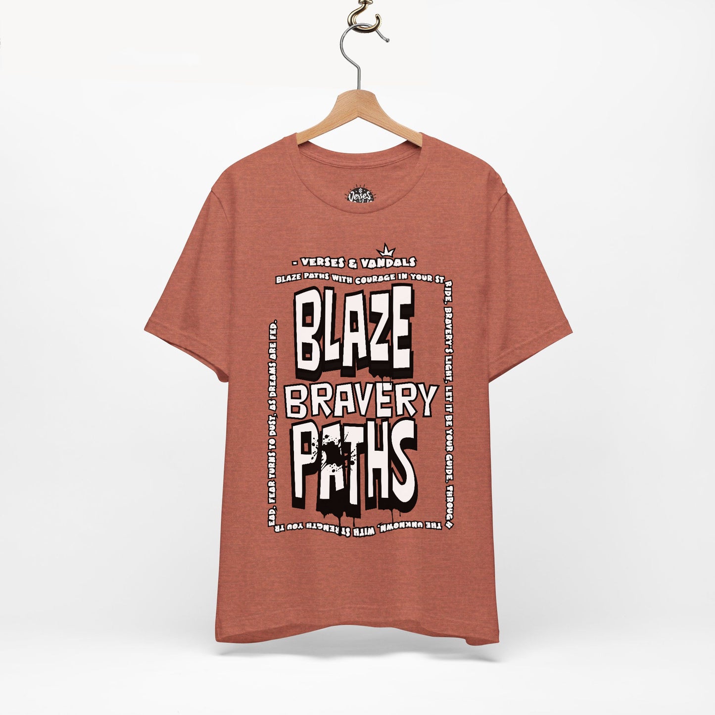 Inspirational T-Shirt | Blaze Bravery Paths V.1 Heather Clay