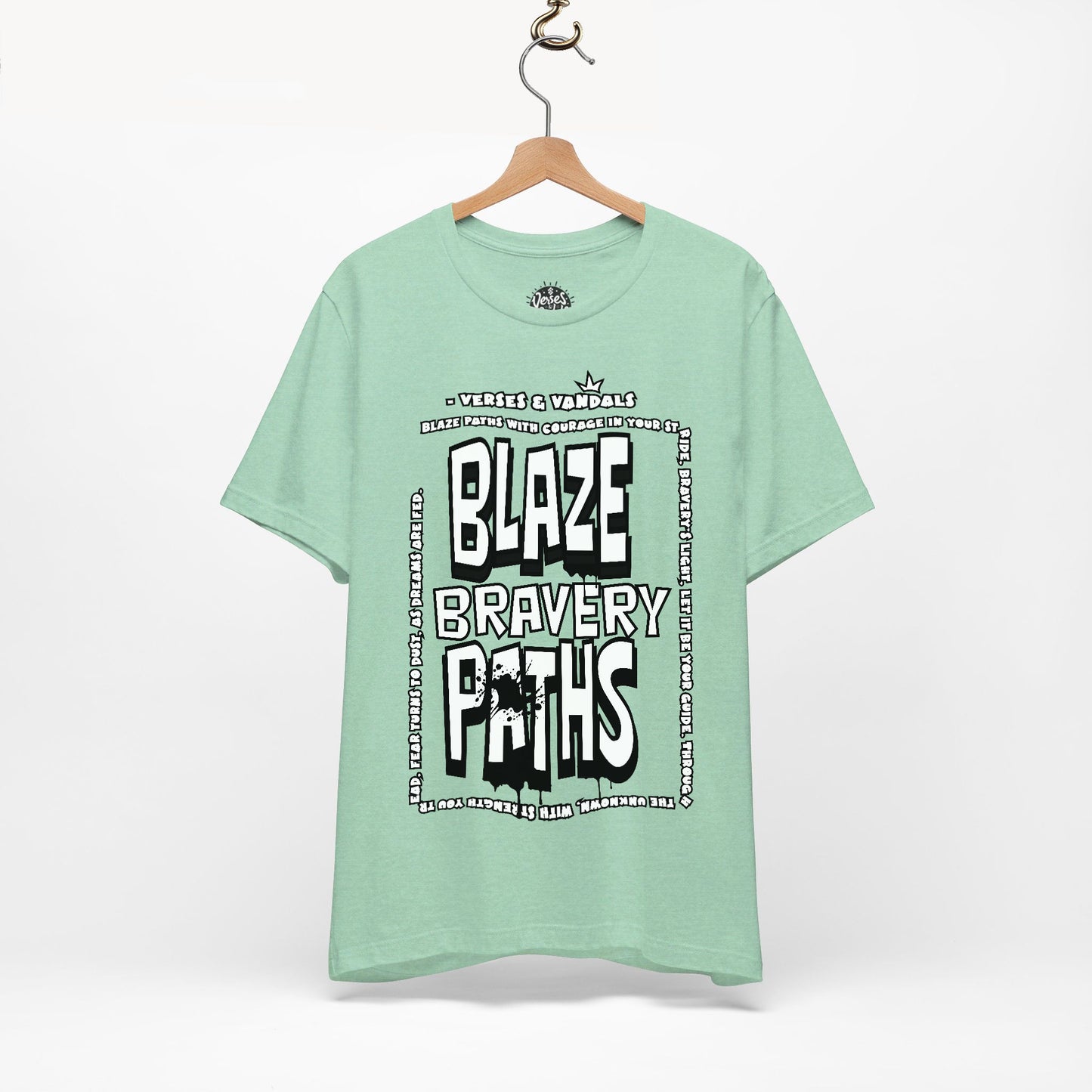 Inspirational T-Shirt | Blaze Bravery Paths V.1 Heather Mint