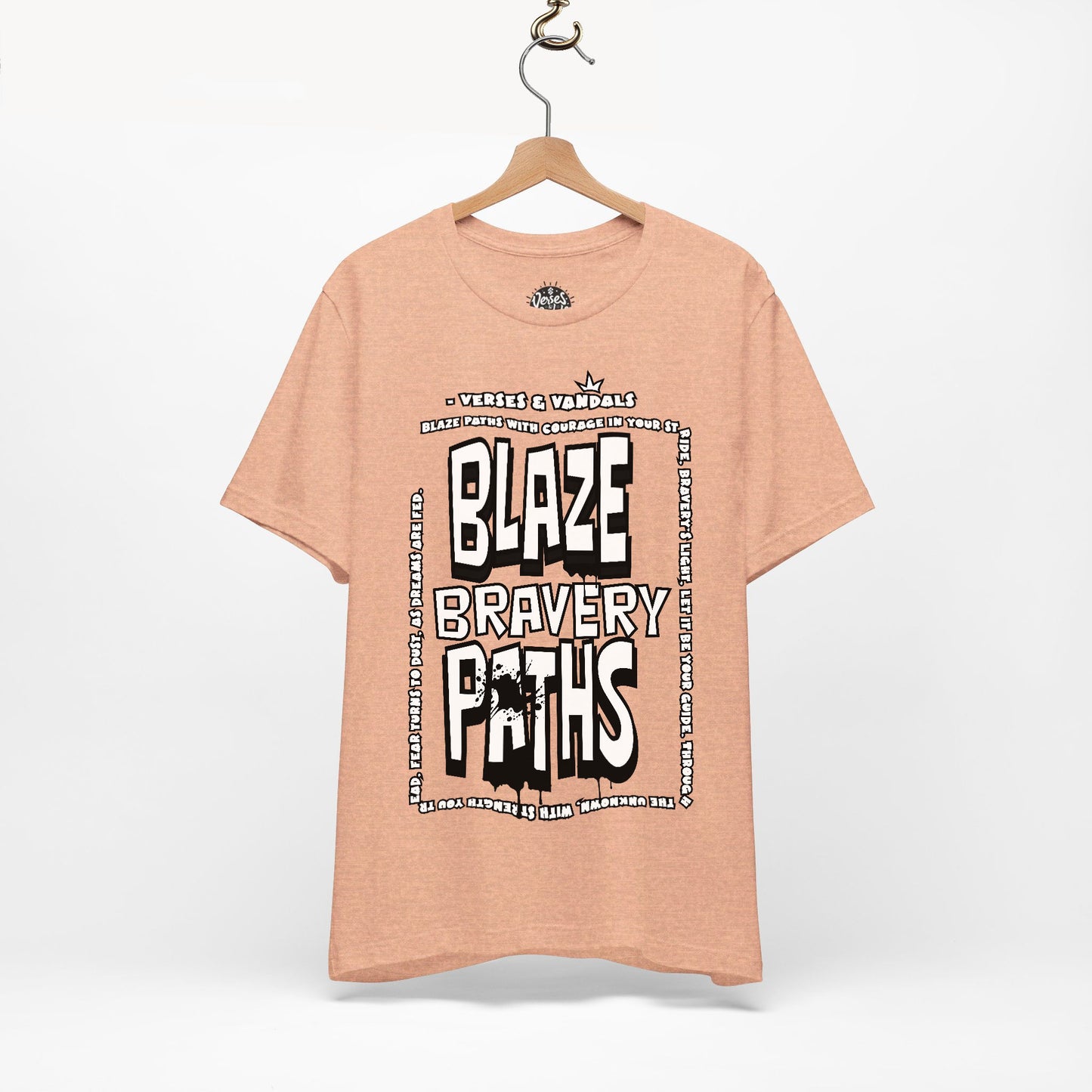 Inspirational T-Shirt | Blaze Bravery Paths V.1 Heather Peach