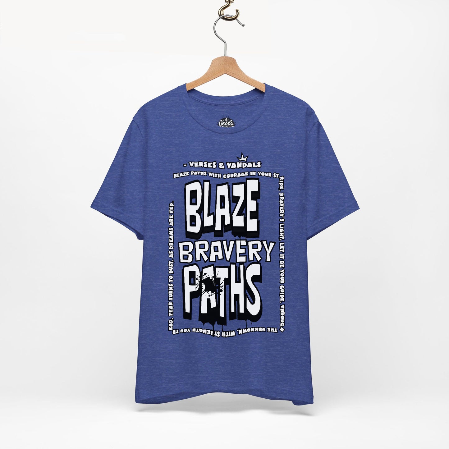 Inspirational T-Shirt | Blaze Bravery Paths V.1 Heather True Royal