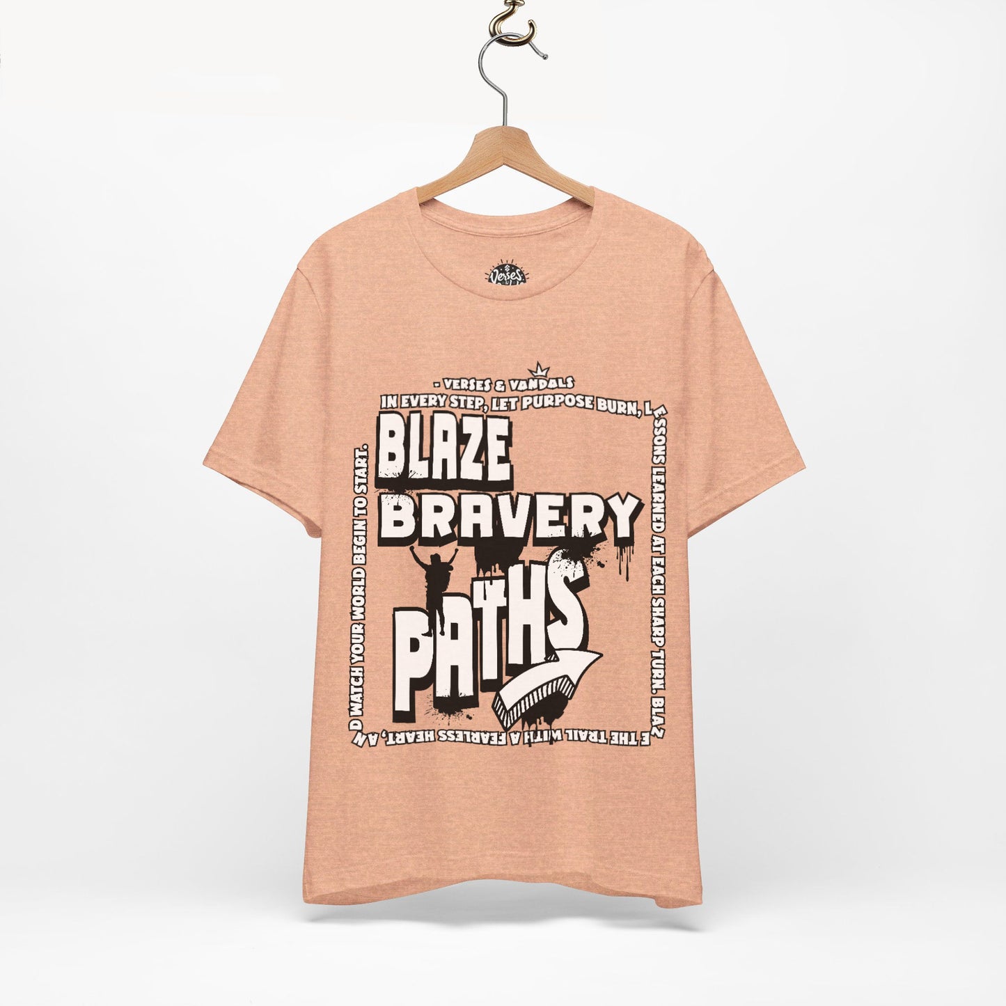 Inspirations T-Shirt | Blaze Bravery Paths V.2 Heather Peach