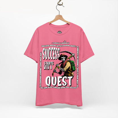 Inspirational T-Shirt | Success Starts with a Quest V1 Charity Pink