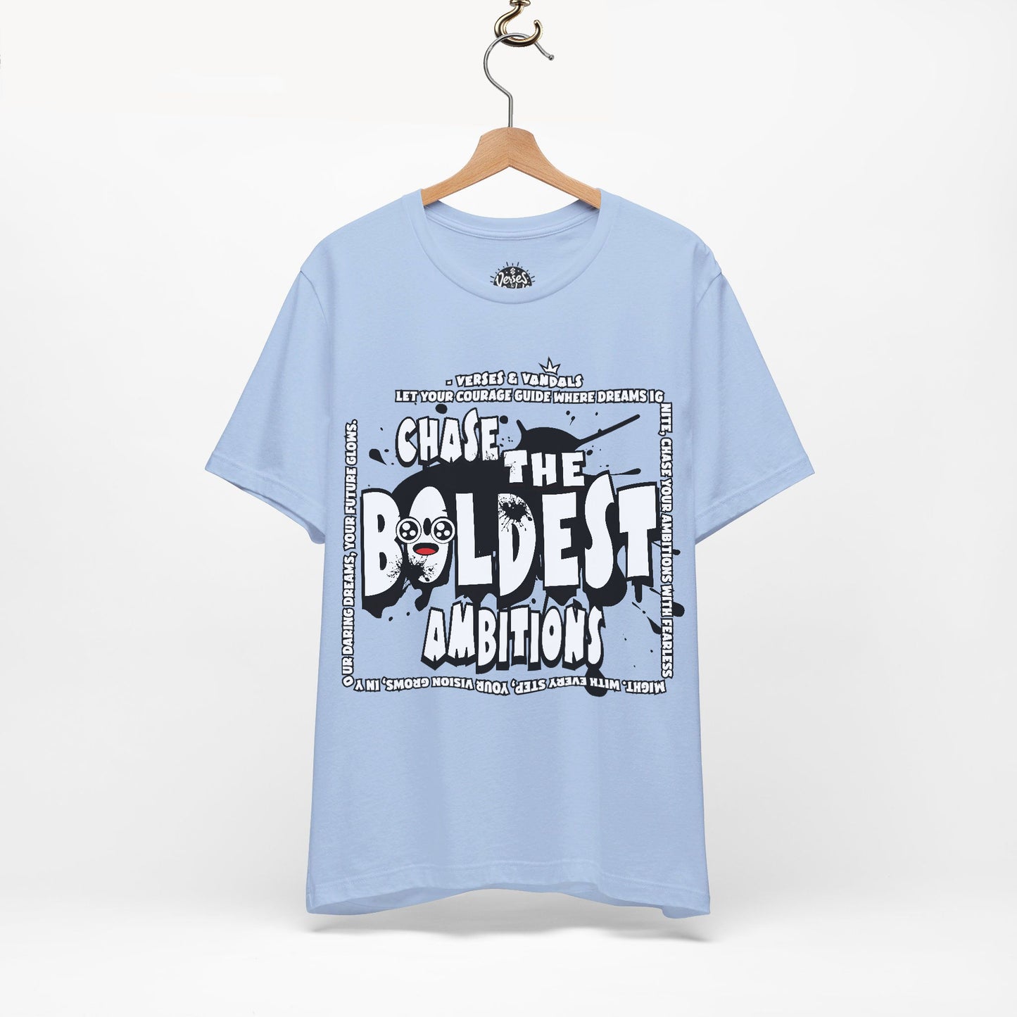 Inspirational T-Shirt | Chase the Boldest Ambitions Baby Blue