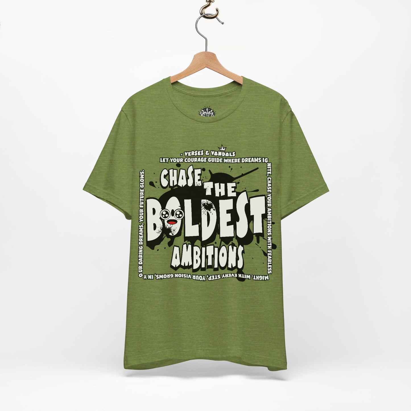 Inspirational T-Shirt | Chase the Boldest Ambitions Heather Green