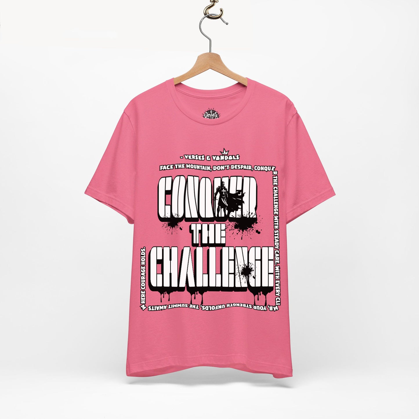 Inspirational T-Shirt | Conquer the Challenge Charity Pink