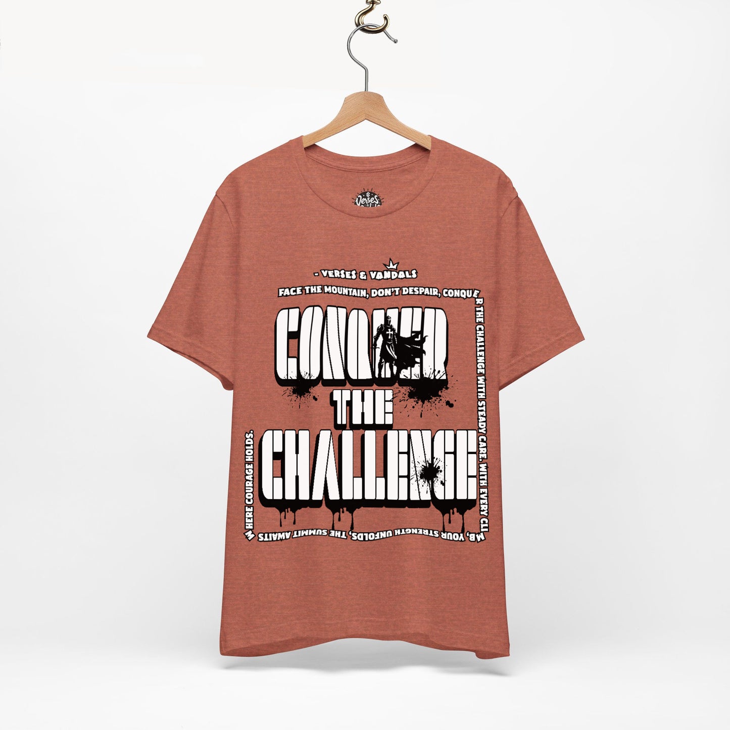 Inspirational T-Shirt | Conquer the Challenge Heather Clay