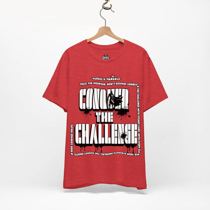 Inspirational T-Shirt | Conquer the Challenge Heather Red