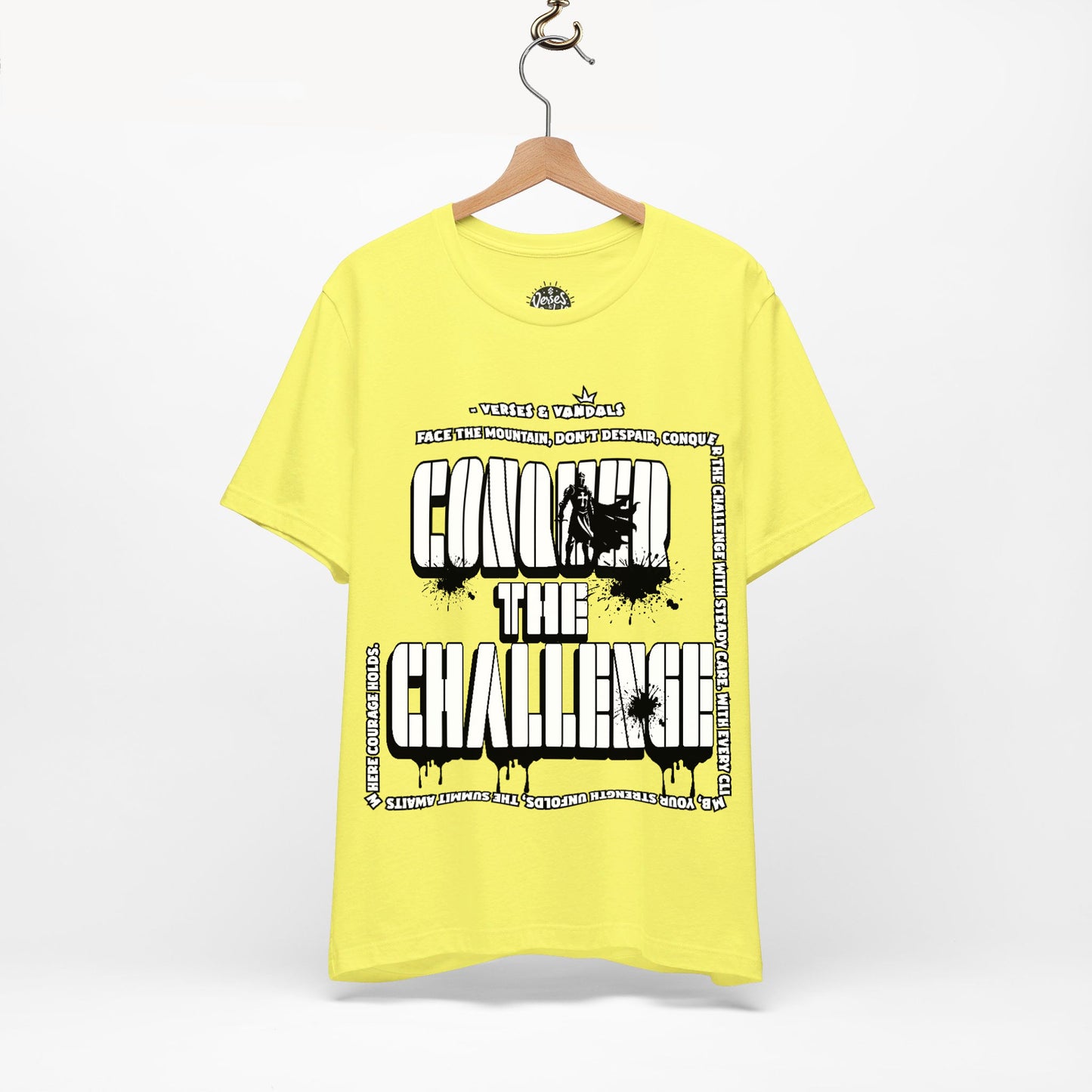 Inspirational T-Shirt | Conquer the Challenge Yellow