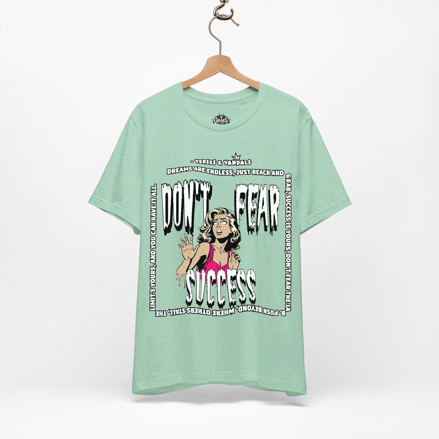 Inspirational T-Shirt | Don't Fear Success Heather Mint