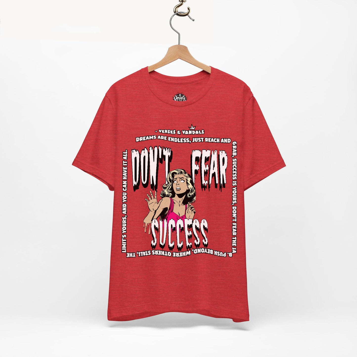 Inspirational T-Shirt | Don't Fear Success Heather Red