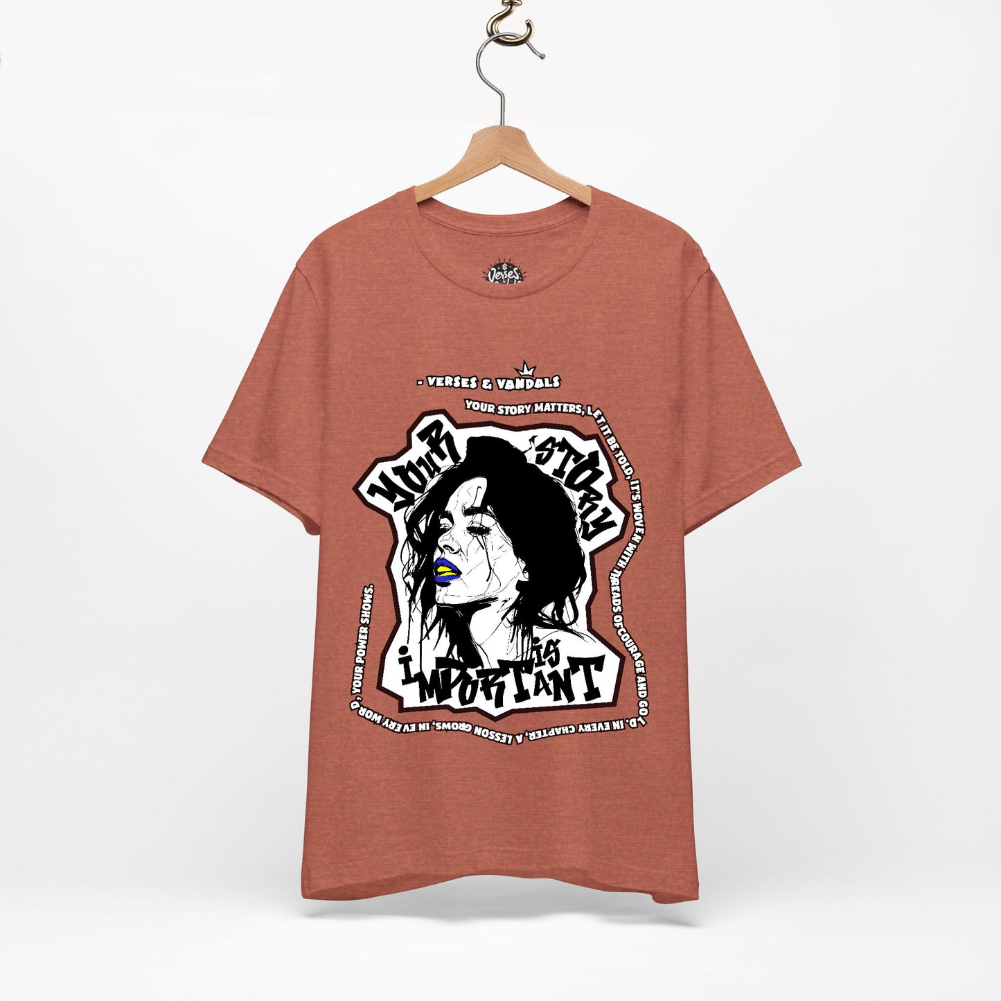 Inspirational T-Shirt | Your Story is Important Amy Azure V1.3 Heather Clay