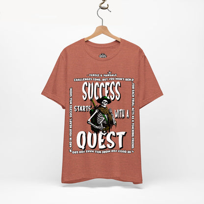 Inspirational T-Shirt | Success Starts with a Quest V2 Heather Clay