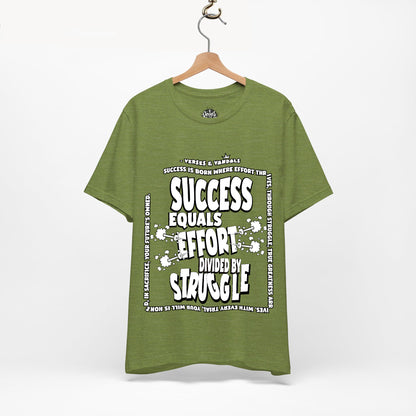 Inspirational T-Shirt | Success Equals Effort Divided by Struggle Heather Green