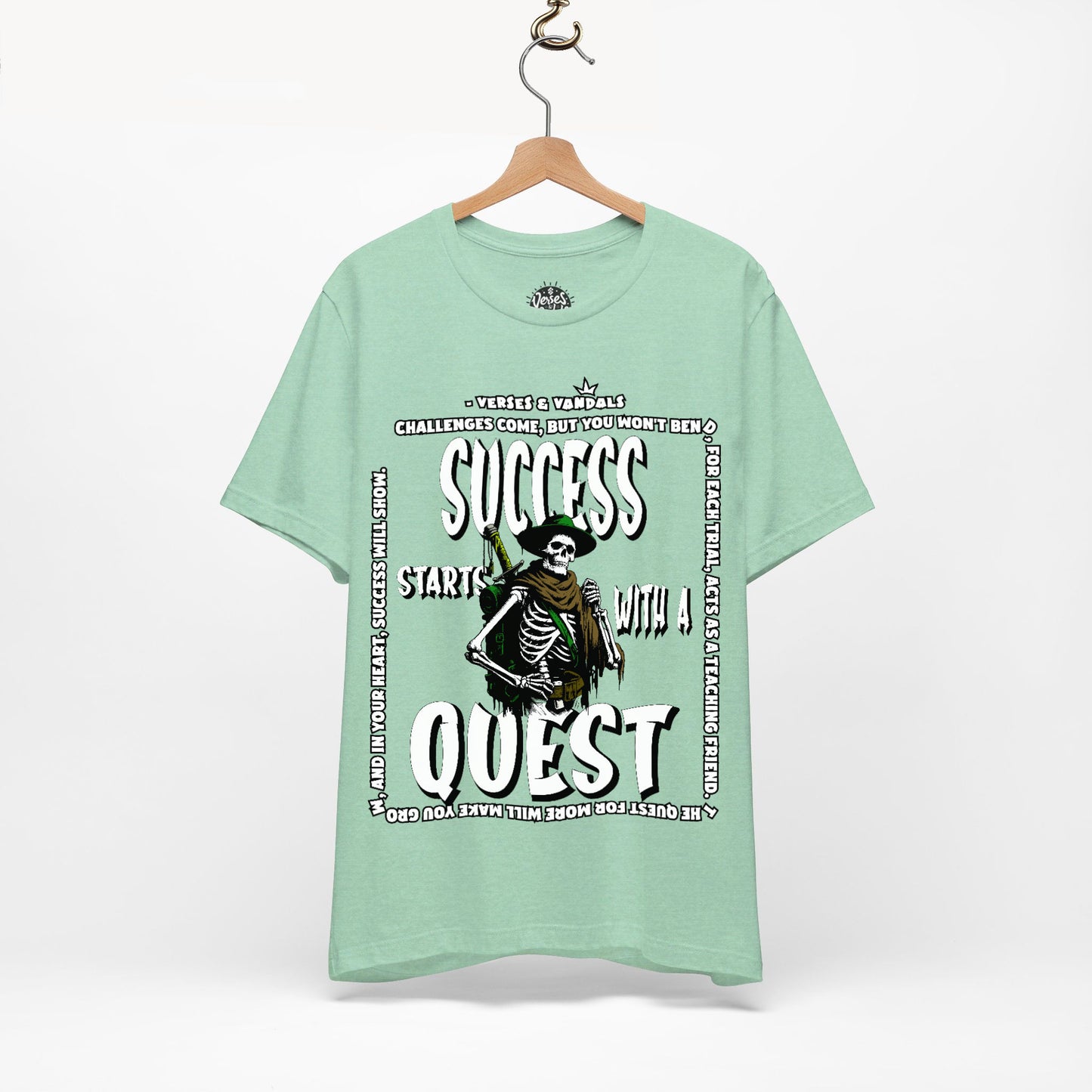 Inspirational T-Shirt | Success Starts with a Quest V2 Heather Mint