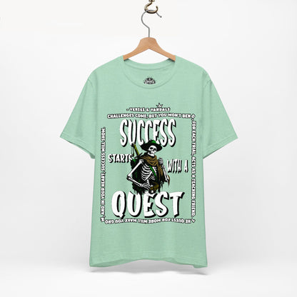 Inspirational T-Shirt | Success Starts with a Quest V2 Heather Mint