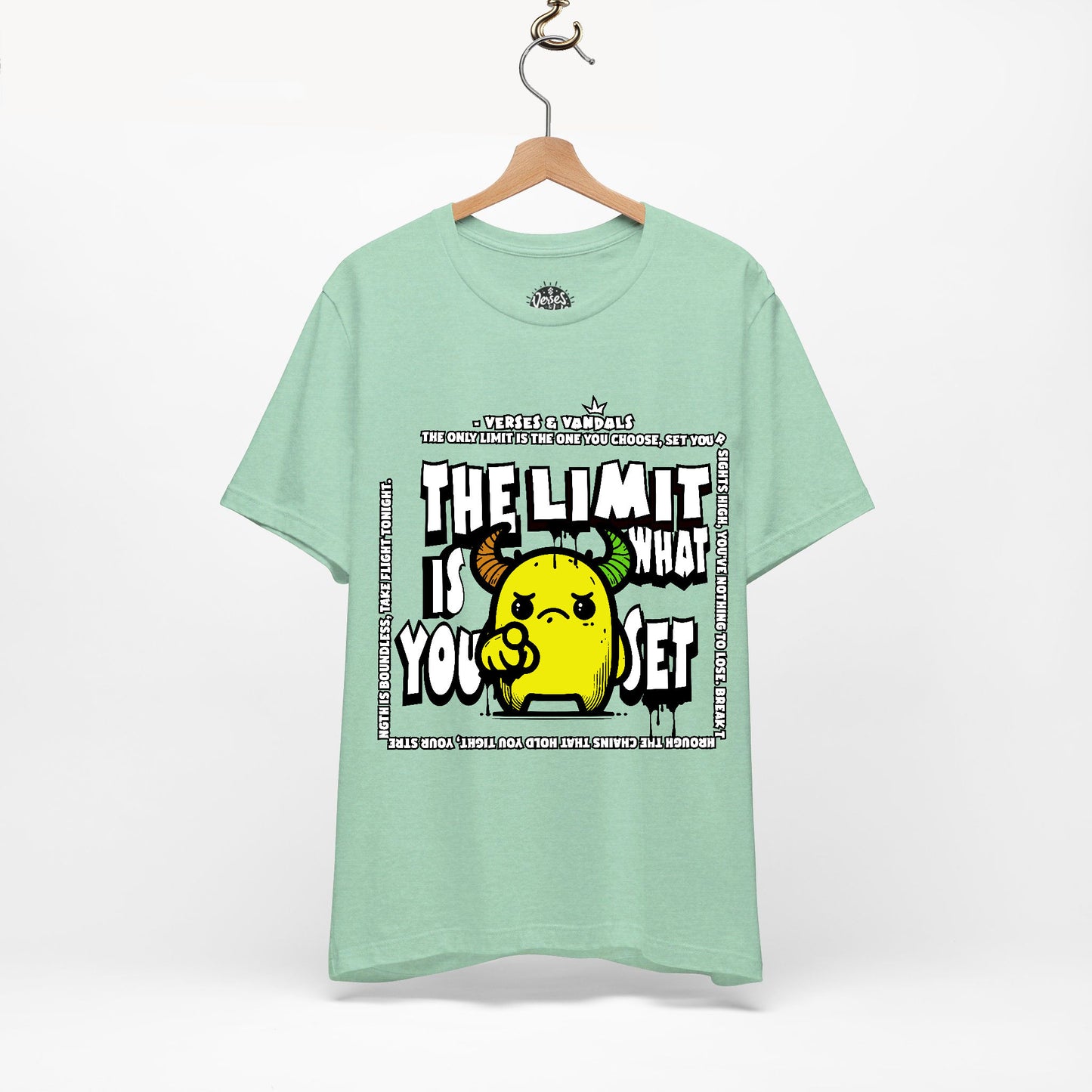 Inspirational T-Shirt | The Limit is What You Set Heather Mint