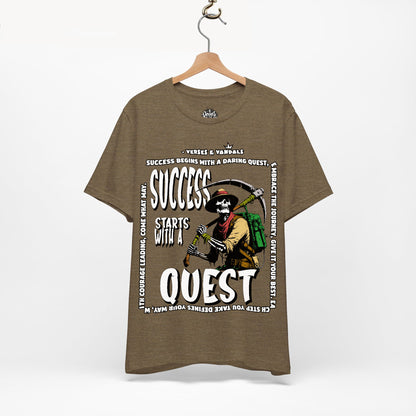 Inspirational T-Shirt | Success Starts with a Quest V1 Heather Olive