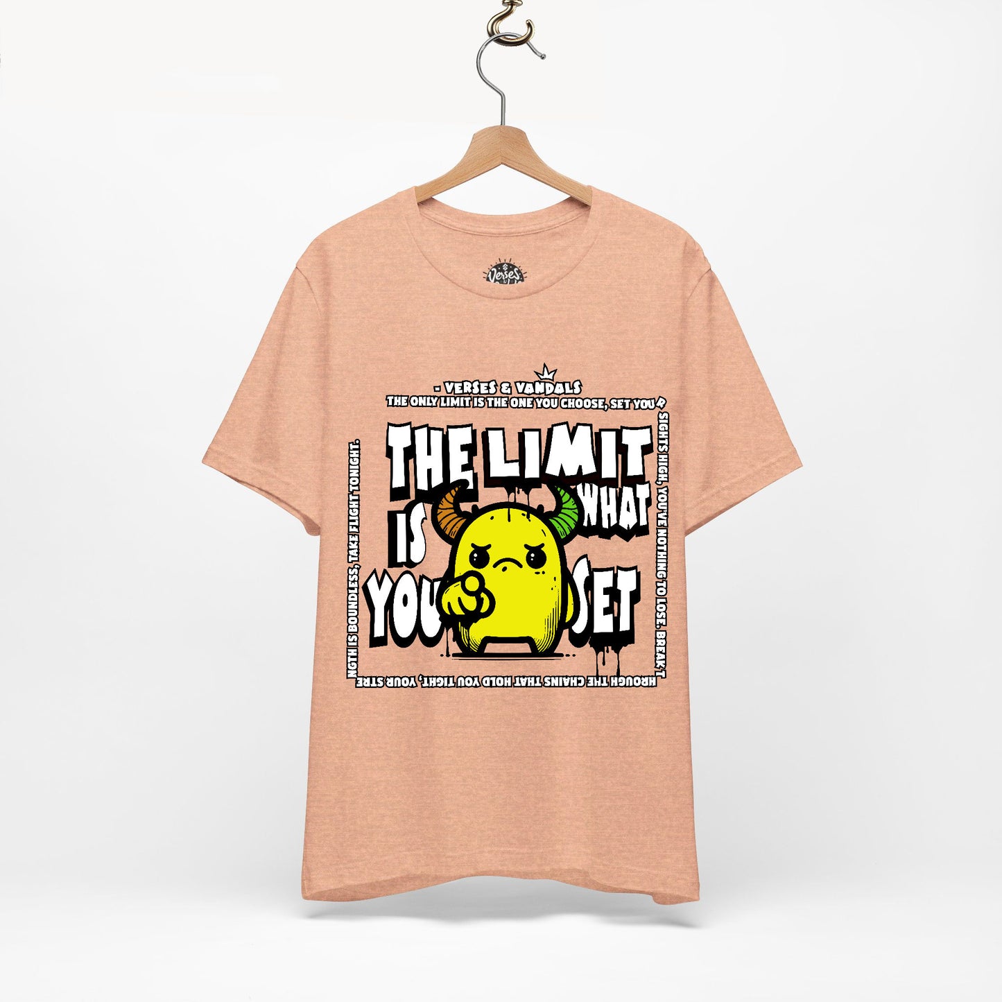 Inspirational T-Shirt | The Limit is What You Set Heather Peach