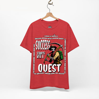 Inspirational T-Shirt | Success Starts with a Quest V1 Heather Red