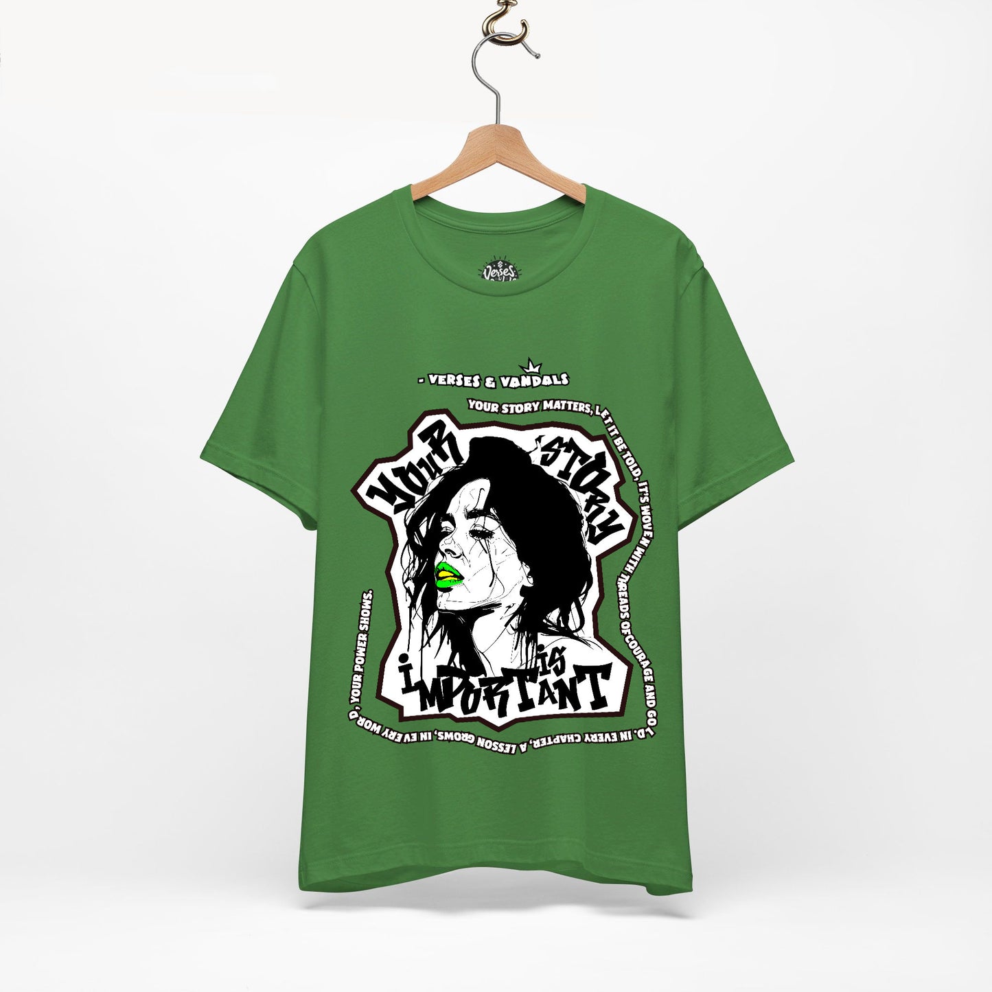 Inspirational T-Shirt | Your Story is Important Neon Nancy V1.1 Leaf