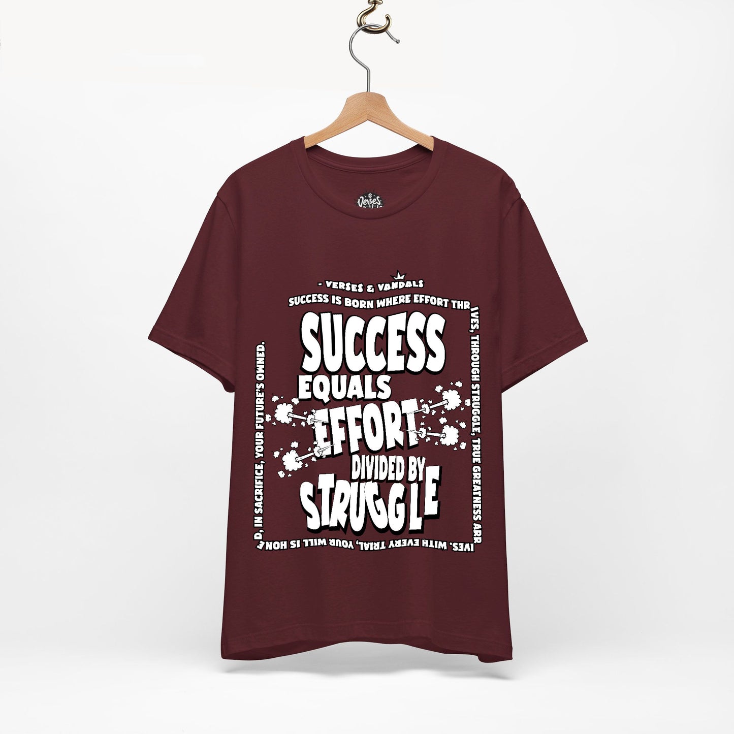 Inspirational T-Shirt | Success Equals Effort Divided by Struggle Maroon