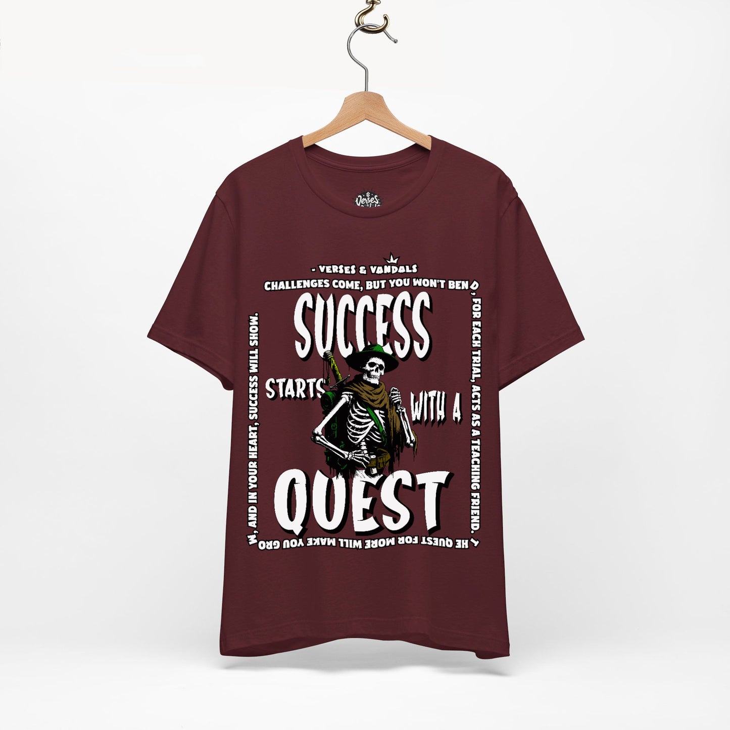 Inspirational T-Shirt | Success Starts with a Quest V2 Maroon