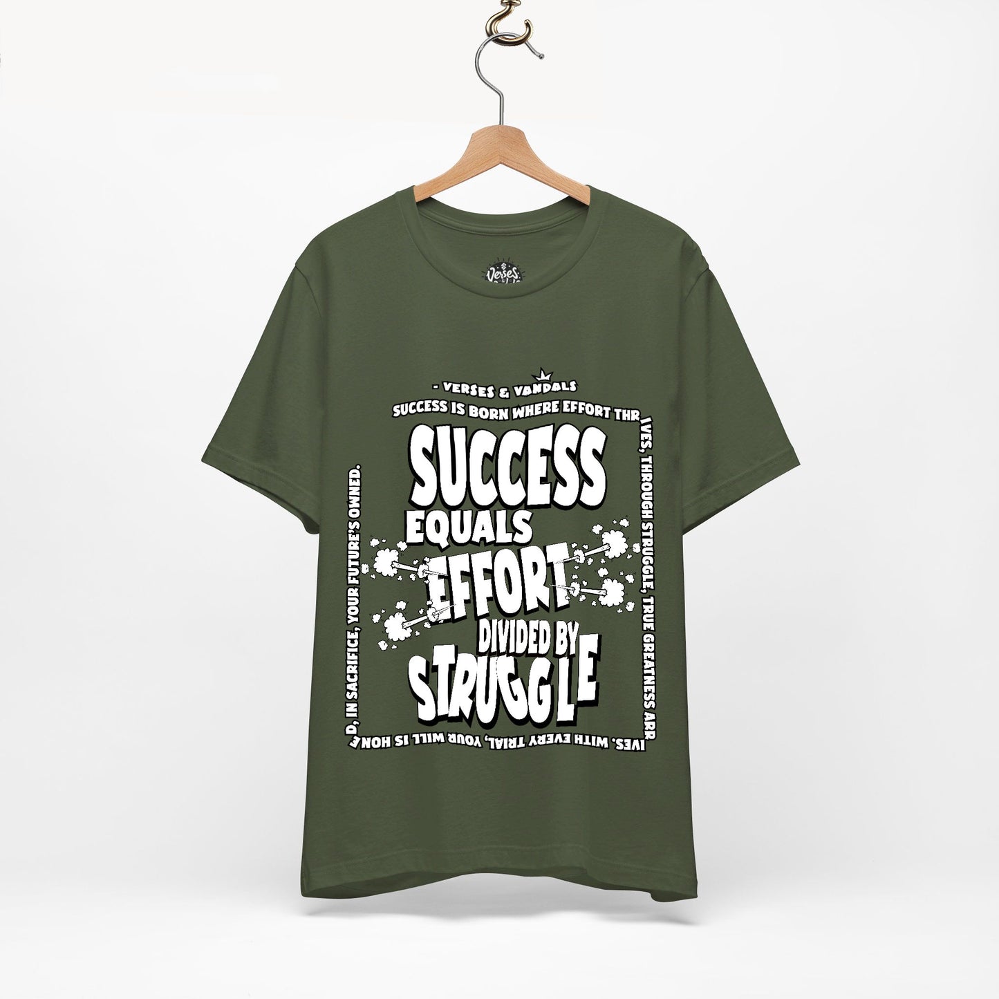 Inspirational T-Shirt | Success Equals Effort Divided by Struggle Military Green