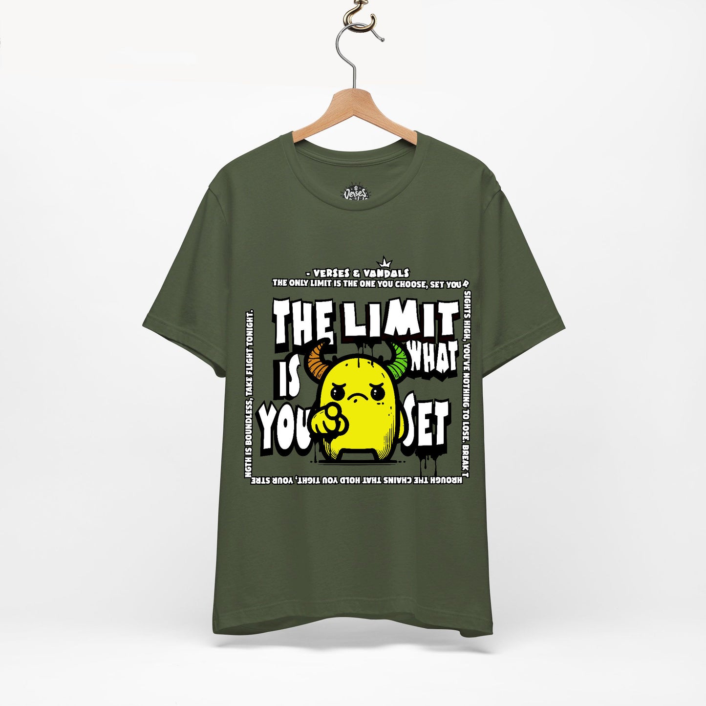 Inspirational T-Shirt | The Limit is What You Set Military Green