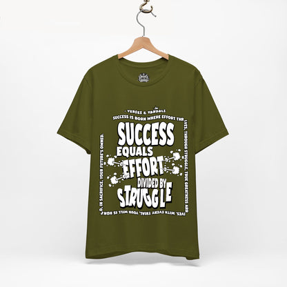 Inspirational T-Shirt | Success Equals Effort Divided by Struggle Olive