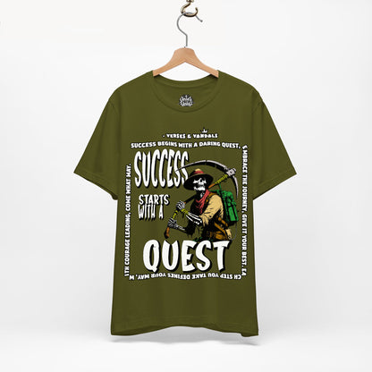 Inspirational T-Shirt | Success Starts with a Quest V1 Olive