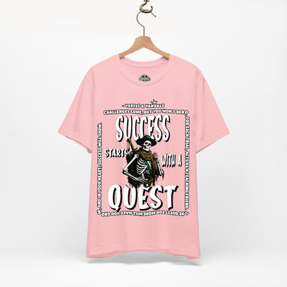 Inspirational T-Shirt | Success Starts with a Quest V2 Pink