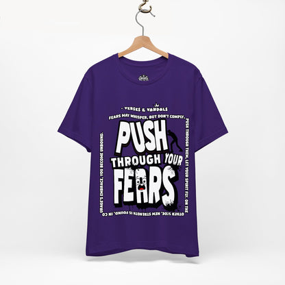 Inspirational T-Shirt | Push Through Your Fears Team Purple