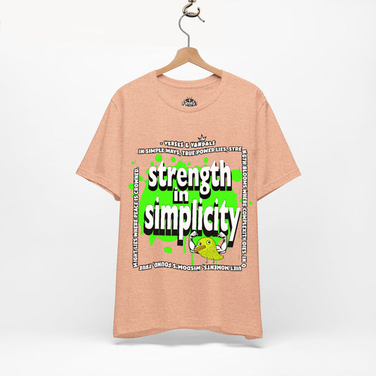 Inspirational T-Shirt | Strength in Simplicity Heather Peach