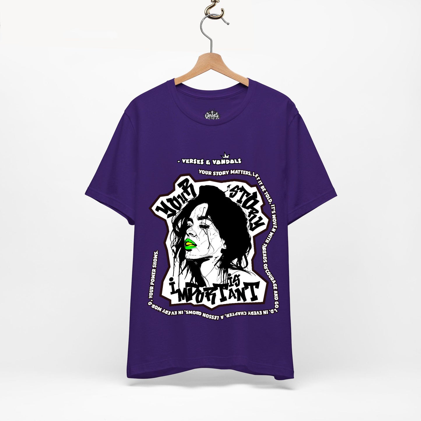 Inspirational T-Shirt | Your Story is Important Neon Nancy V1.1 Team Purple