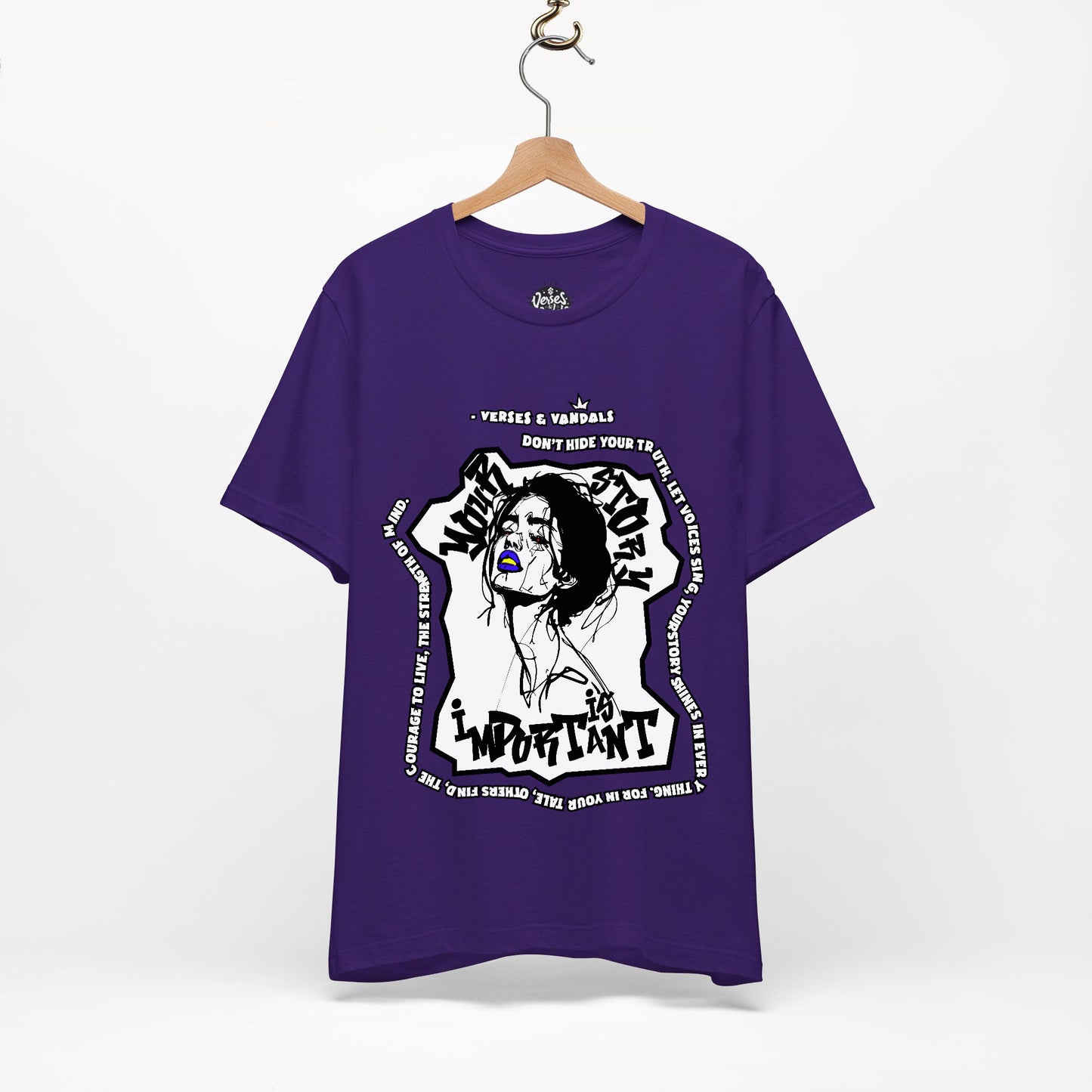 Inspirational T-Shirt - YOUR STORY IS IMPORTANT V3.1 BLUE (INDIGO IRIS) Team Purple