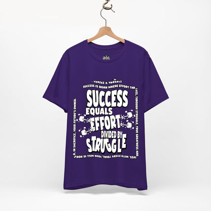 Inspirational T-Shirt | Success Equals Effort Divided by Struggle Team Purple