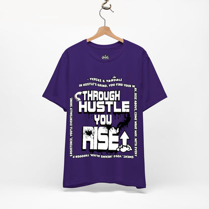 Inspirational T-Shirt | Through Hustle You Rise Team Purple