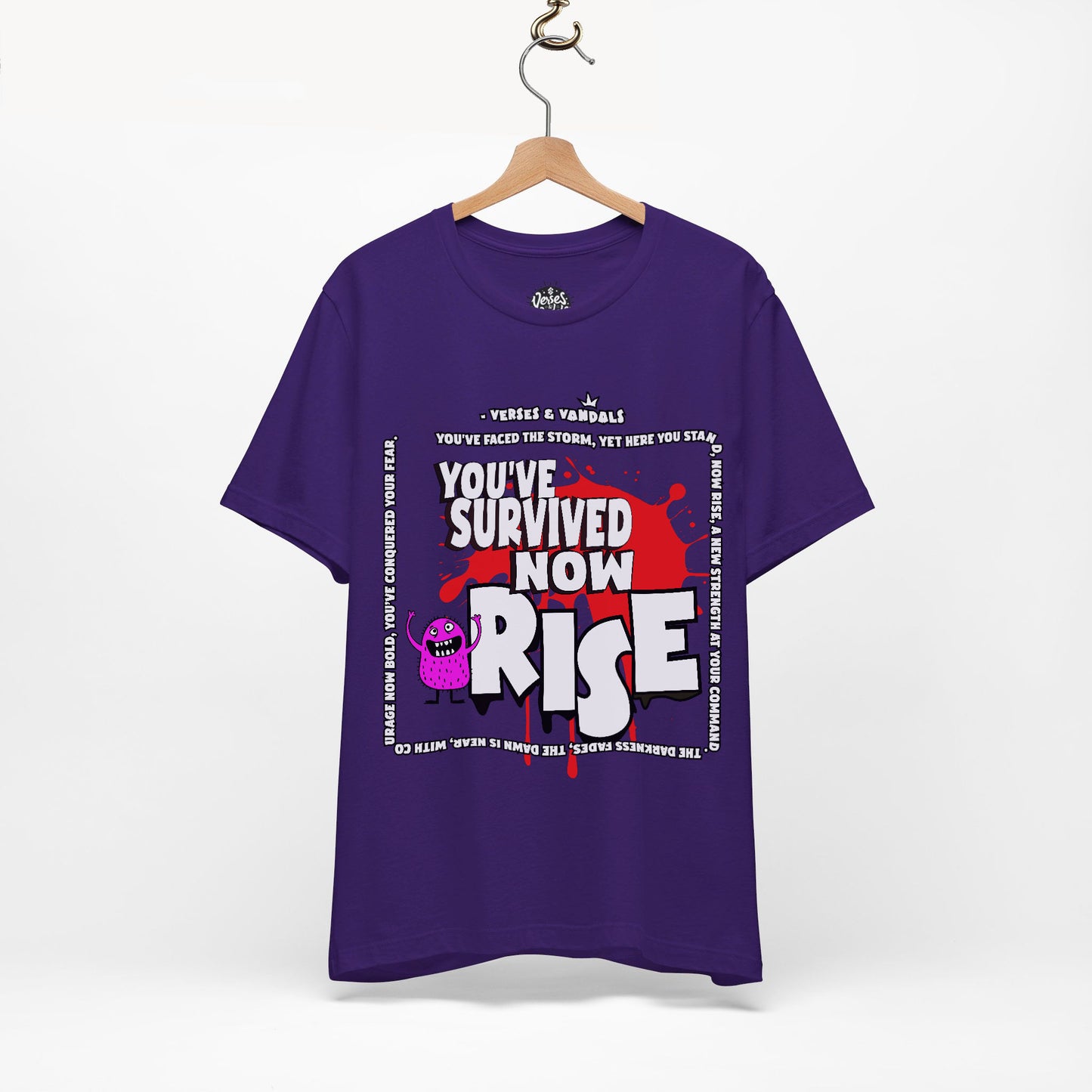 Inspirational T-Shirt | You’ve Survived Now Rise Team Purple